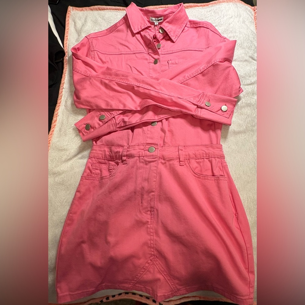 Pink Denim Jumpsuit